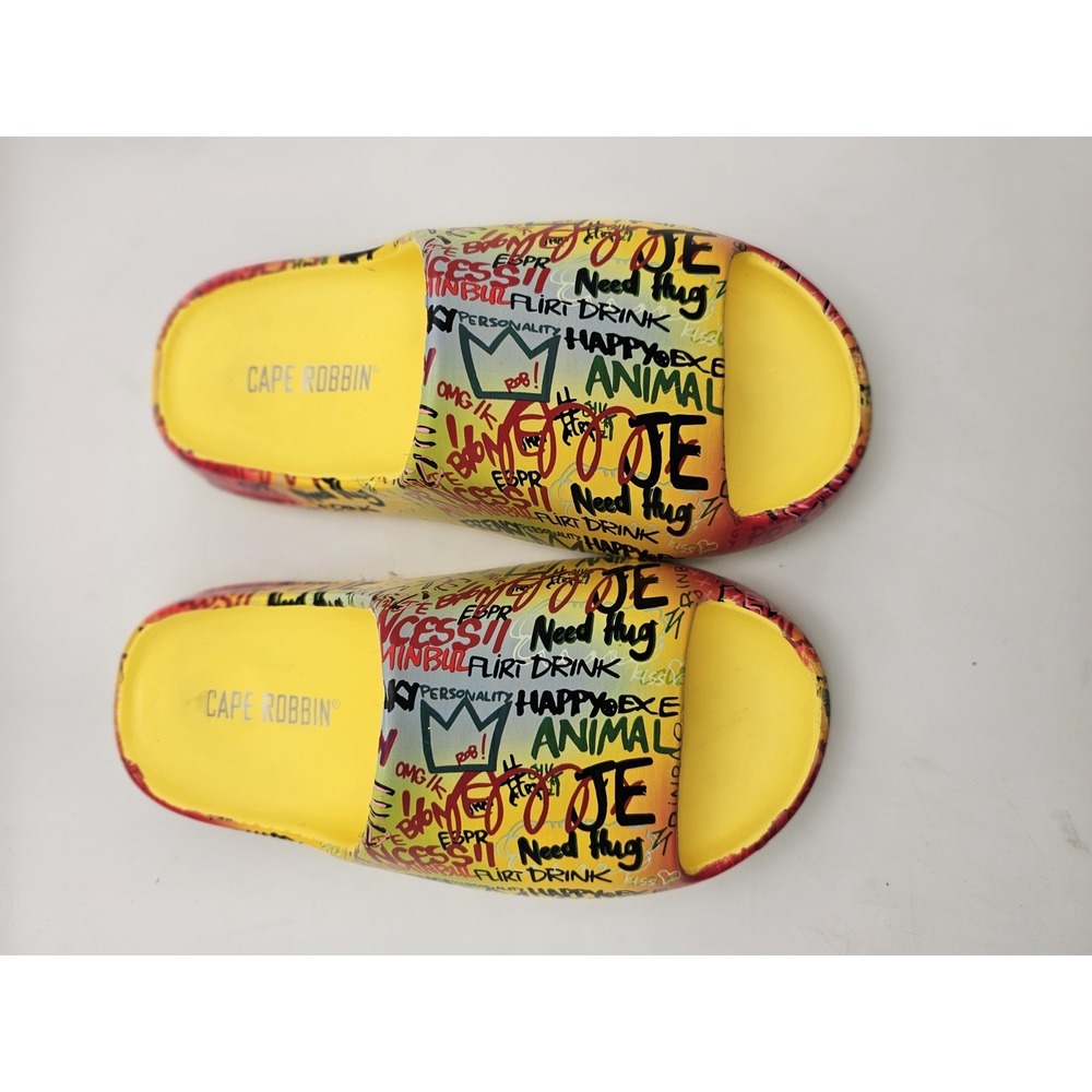Cape Robbin Graffiti-style Slides Size 39  Women's